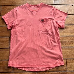 Ariat Women’s Short Sleeve Rebar Workman Series Tee Shirt Size XL Teaberry Pink